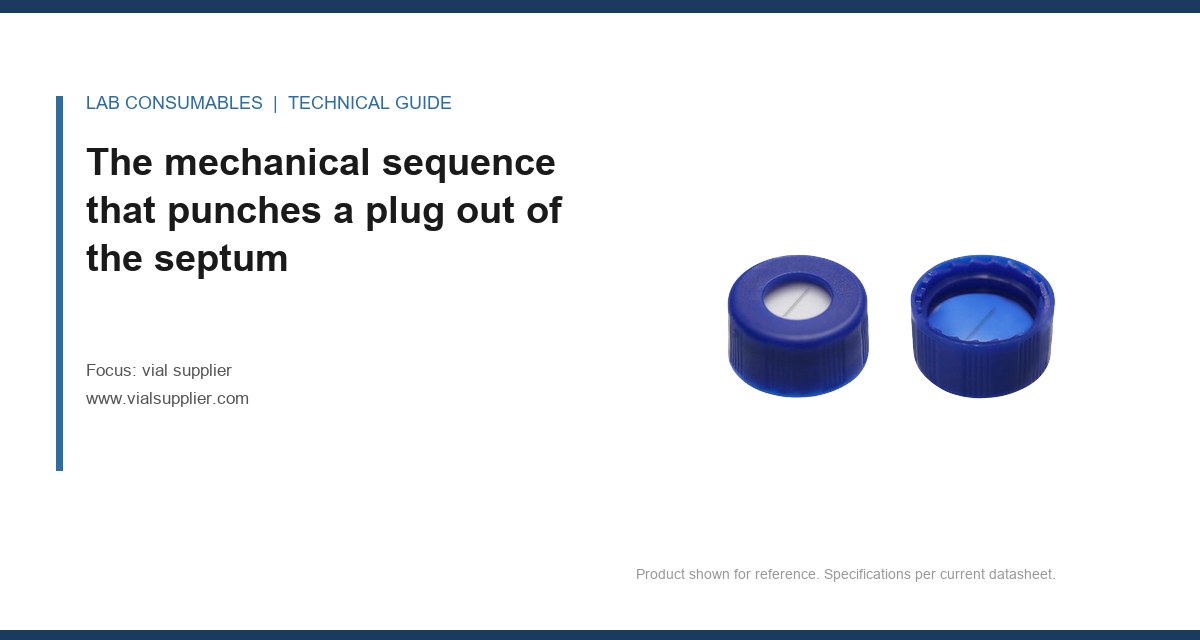 The mechanical sequence that punches a plug out of the septum