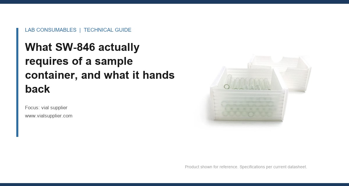 What SW-846 actually requires of a sample container, and what it hands back