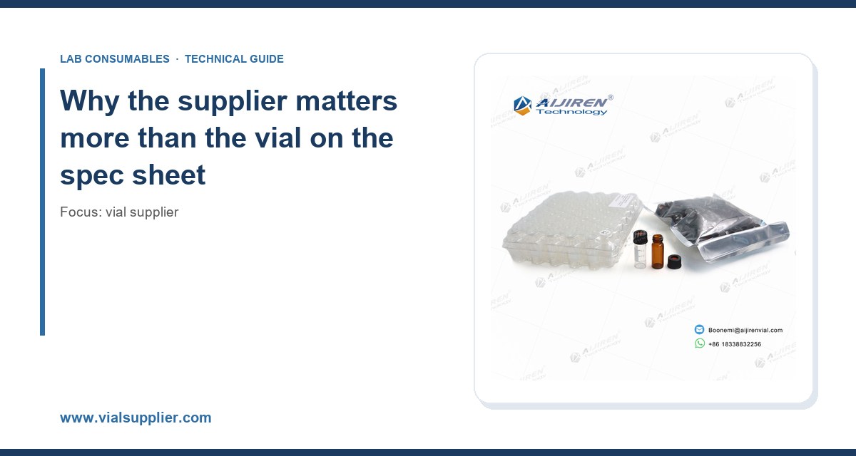 Why the supplier matters more than the vial on the spec sheet