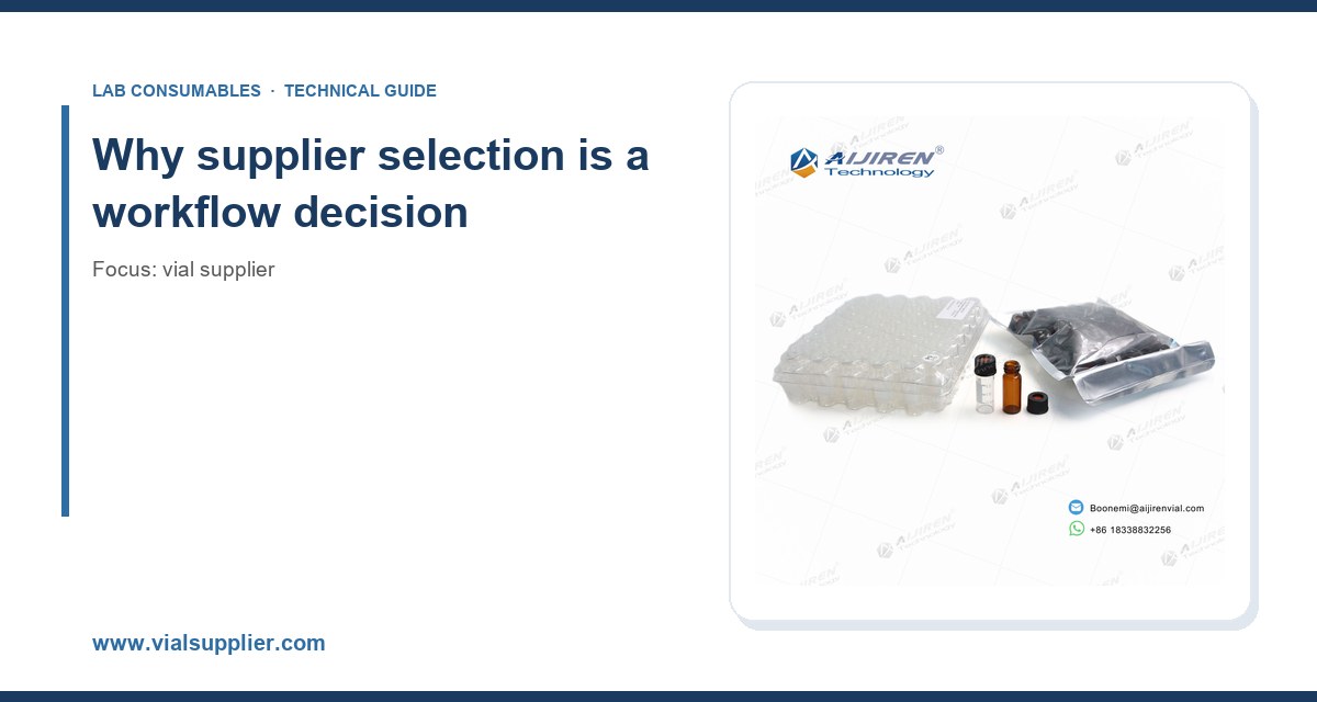 Why supplier selection is a workflow decision