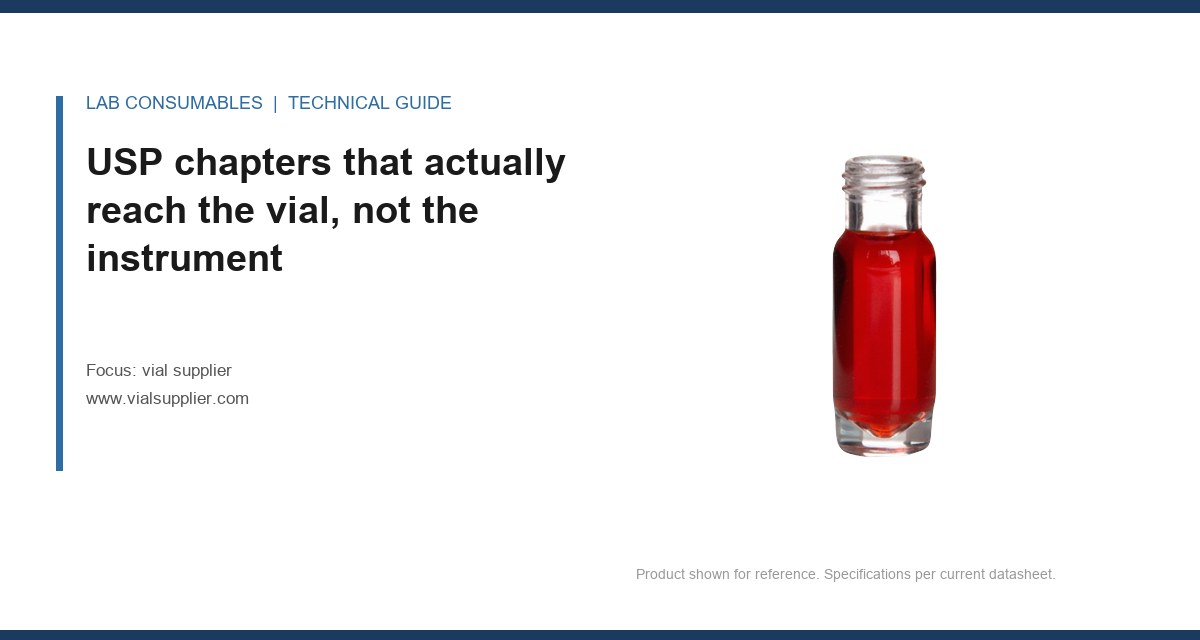 USP chapters that actually reach the vial, not the instrument