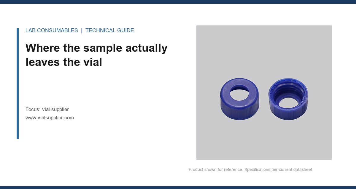 Where the sample actually leaves the vial