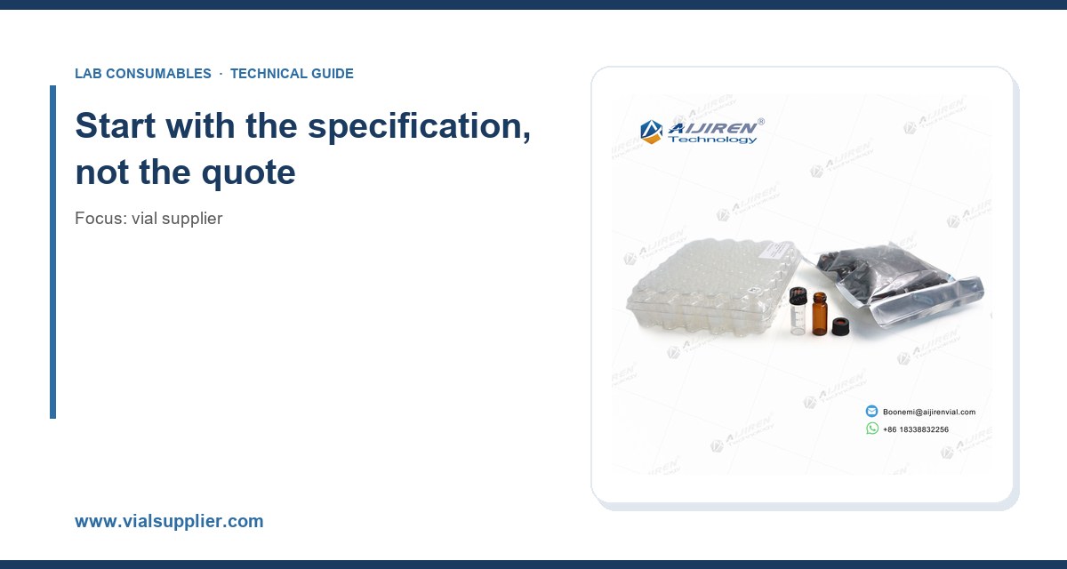 Start with the specification, not the quote