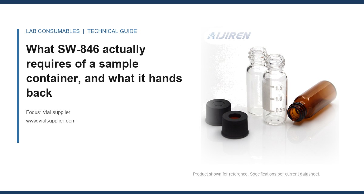 What SW-846 actually requires of a sample container, and what it hands back